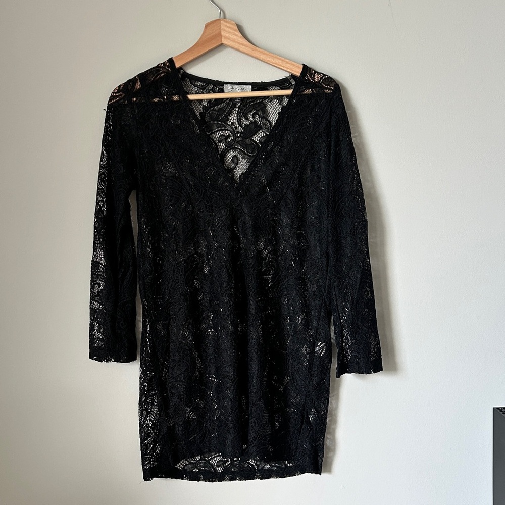 Black Lace Swimsuit Coverup